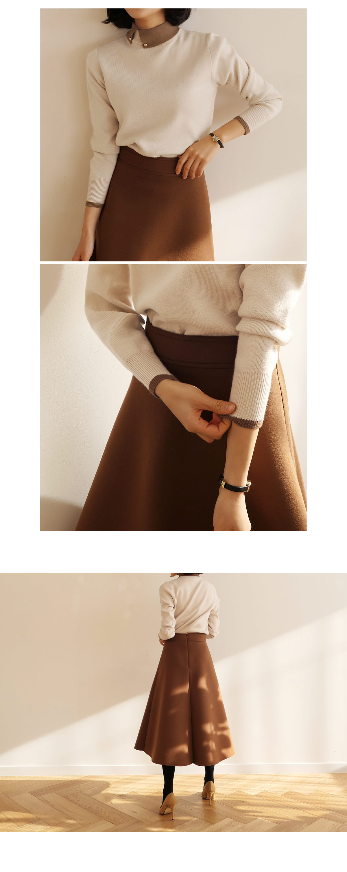 ネオプレーンAラインスカート・全4色 | DHOLIC PLUS | 詳細画像4