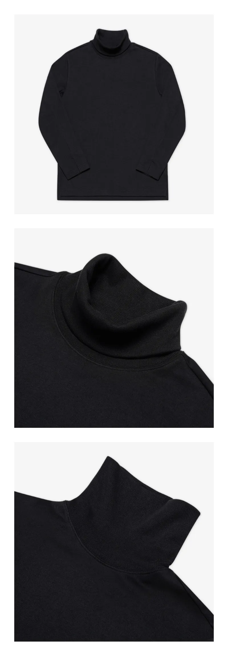 タートルネックベントレイヤードTシャツ(ブラック) | 詳細画像7