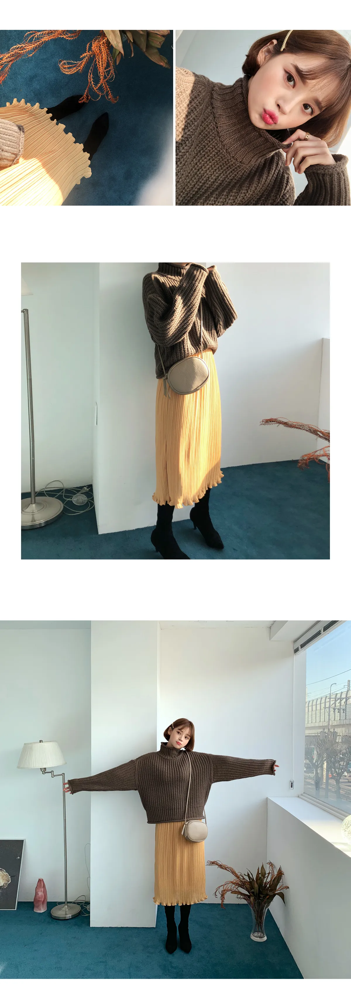 ウェーブヘムプリーツスカート・全4色 | DHOLIC | 詳細画像3