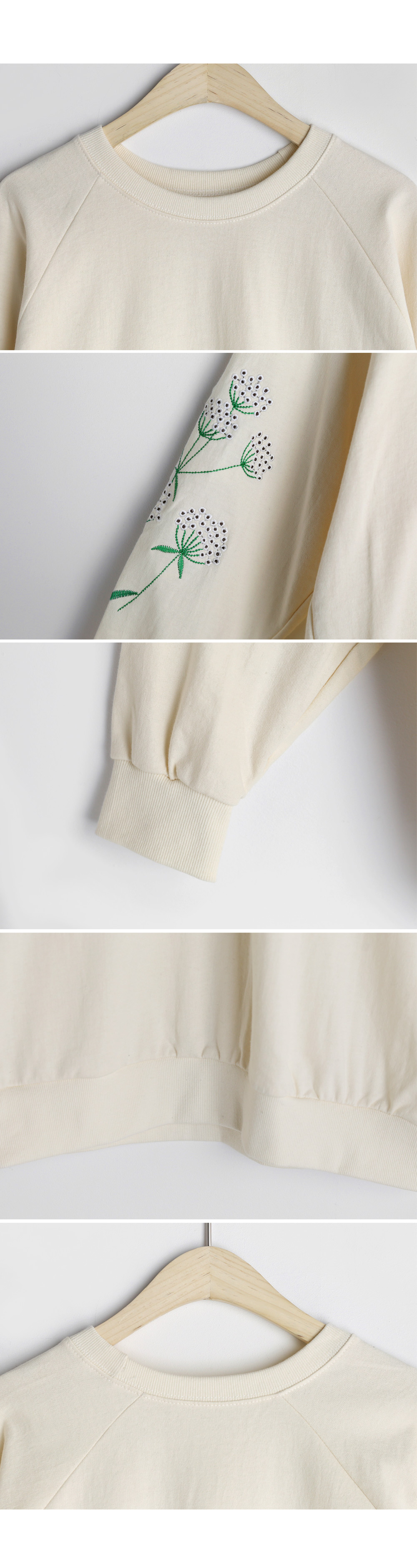 フラワー刺繍ラグランスリーブスウェット・全3色 | DHOLIC | 詳細画像8
