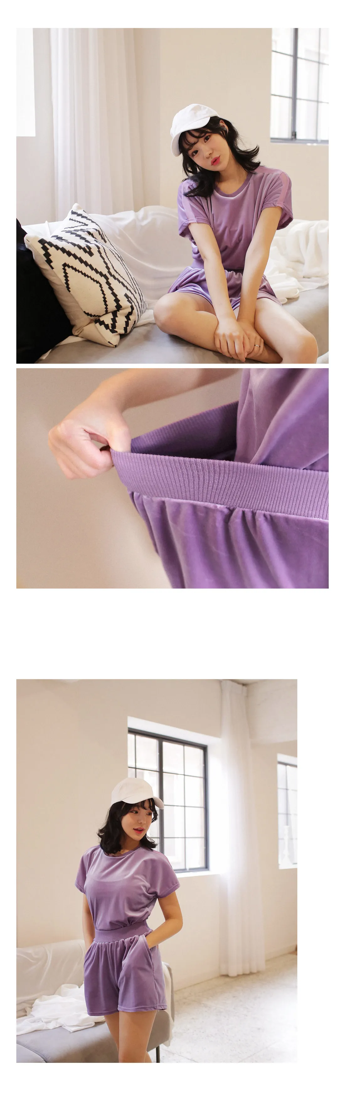 ベロアTシャツ&ショートパンツSET・全2色 | DHOLIC | 詳細画像5