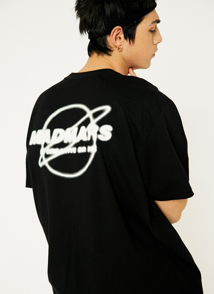EARTHモチーフロゴ半袖Tシャツ(ブラック) | 詳細画像1