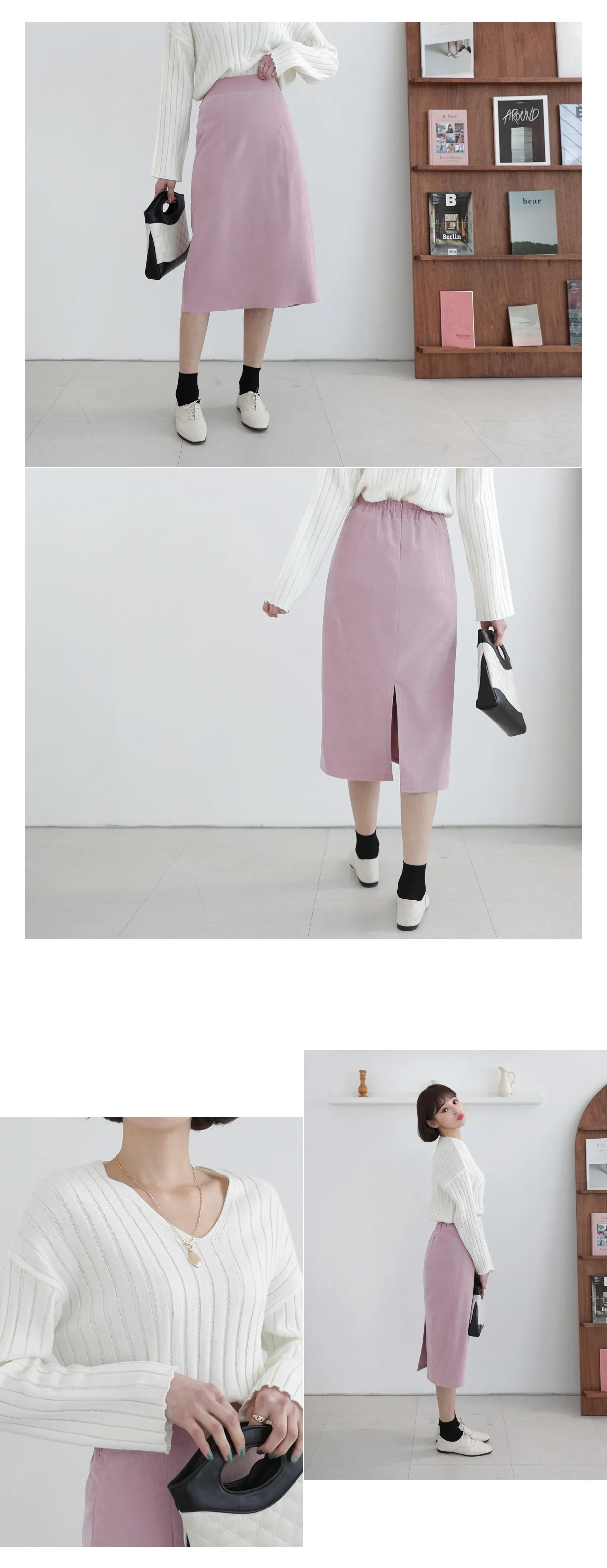 スエード調Hラインスカート・全4色 | DHOLIC | 詳細画像2