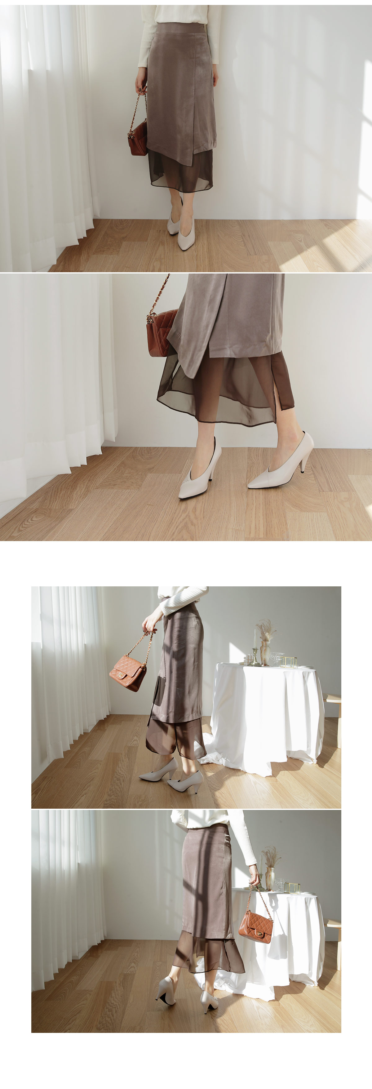 シアーレイヤードロングスカート・全3色 | DHOLIC PLUS | 詳細画像2