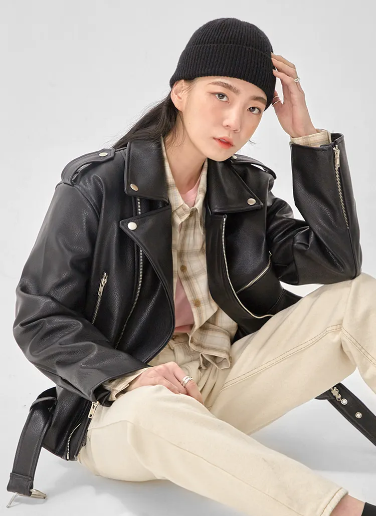 レザーライダースジャケット ブラック | Shop online DIESEL BLACKGOLD 