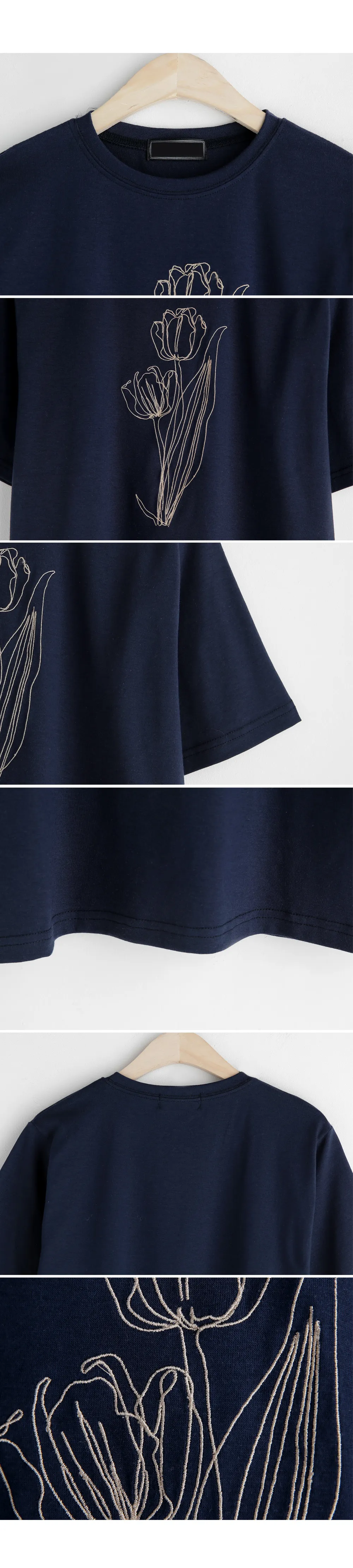 チューリップ刺繍Tシャツ・全3色 | DHOLIC PLUS | 詳細画像8