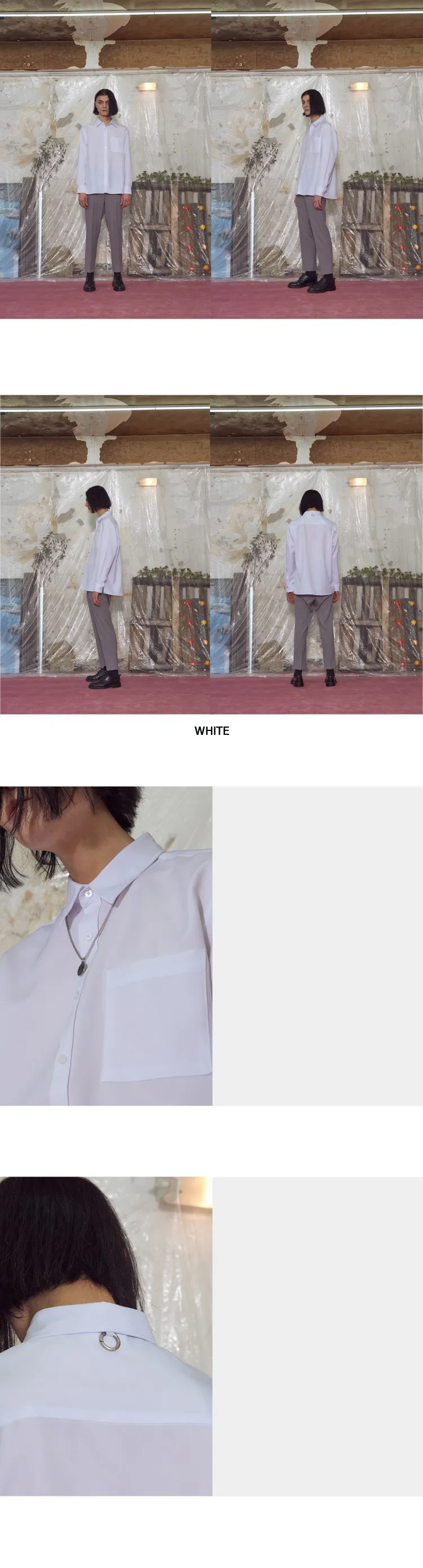 バックリングワンポケットシャツ(ホワイト) | 詳細画像8