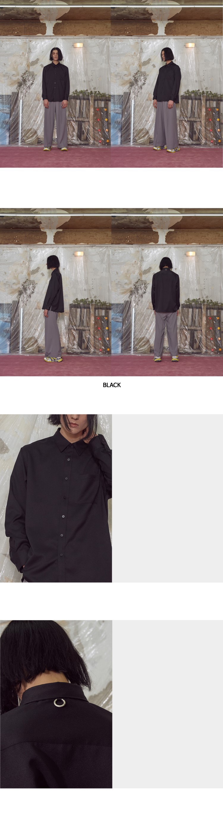 バックリングワンポケットシャツ(ブラック) | 詳細画像8