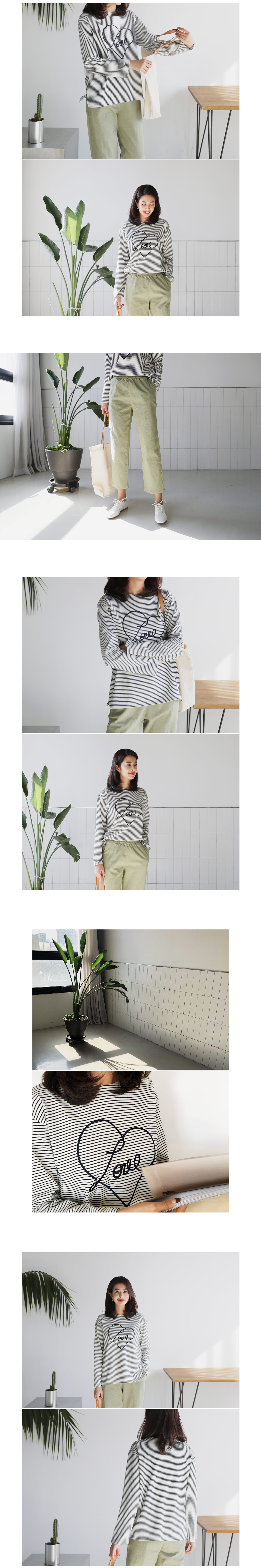 Love刺繍ボーダーTシャツ・全3色 | DHOLIC PLUS | 詳細画像4