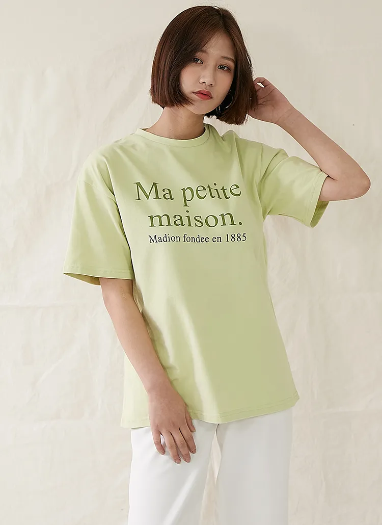 maisonレタリング半袖Tシャツ | rocosix | 詳細画像1