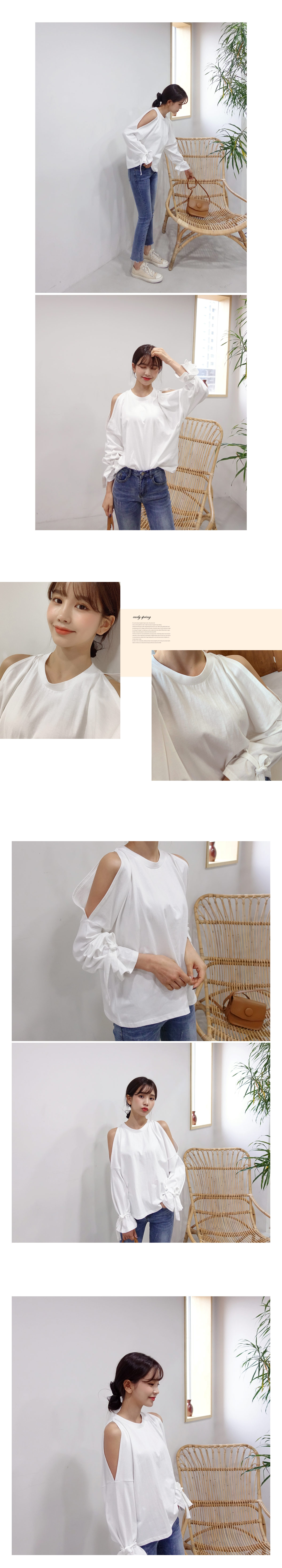 ショルダースリットスリーブリボンTシャツ・全2色 | DHOLIC | 詳細画像3