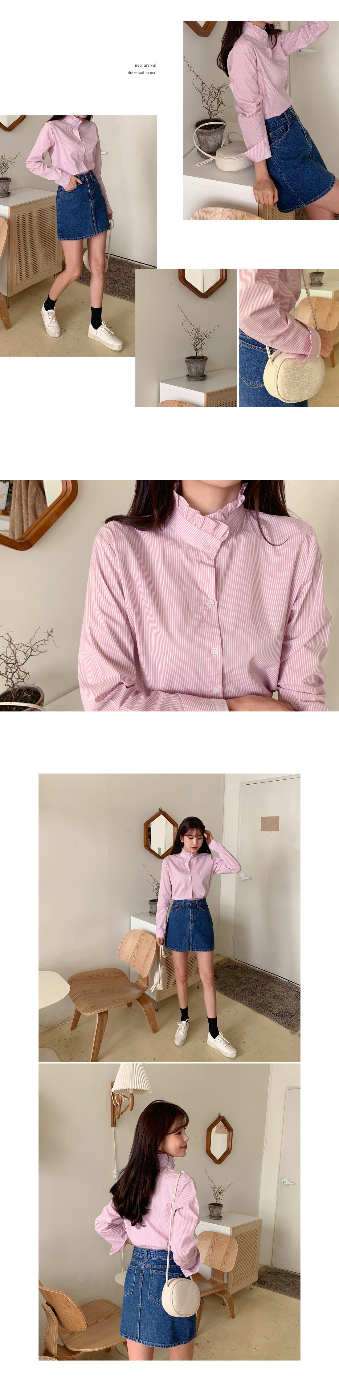 2TYPEネックフリルシャツ・全3色 | DHOLIC | 詳細画像3