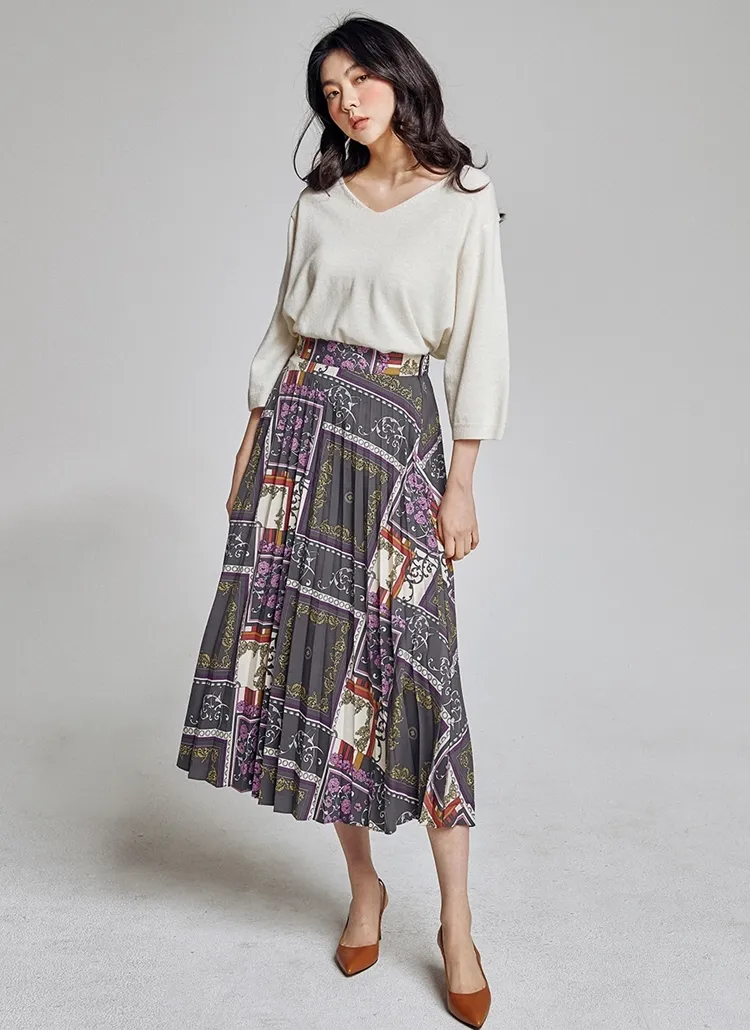 ミックスパターンプリーツスカート | magjay | 詳細画像1