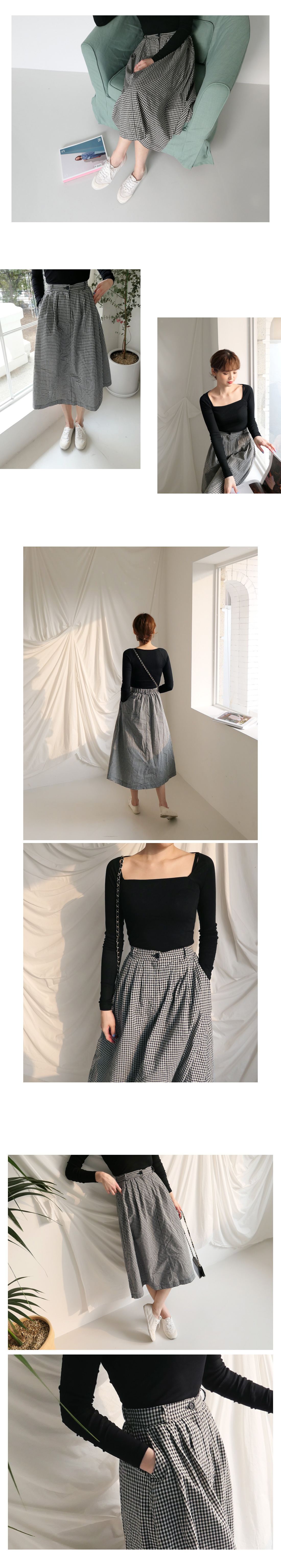 コットンチェックAラインスカート・全2色 | DHOLIC | 詳細画像2