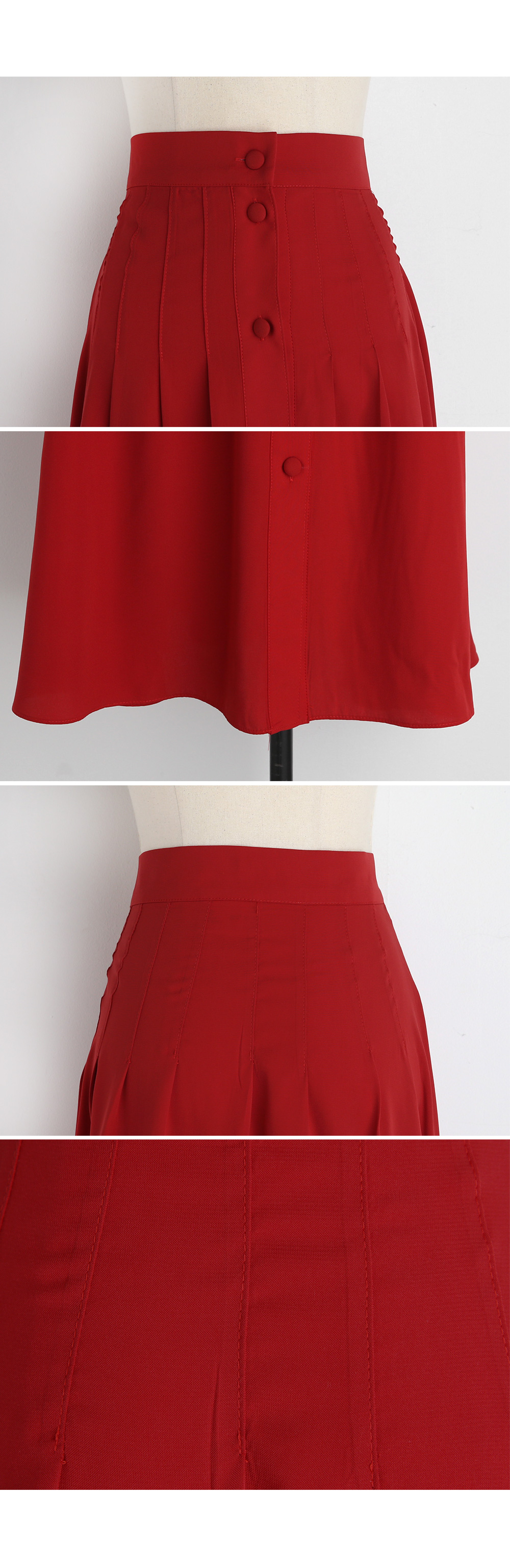 くるみボタンタックAラインスカート・全2色 | DHOLIC PLUS | 詳細画像8