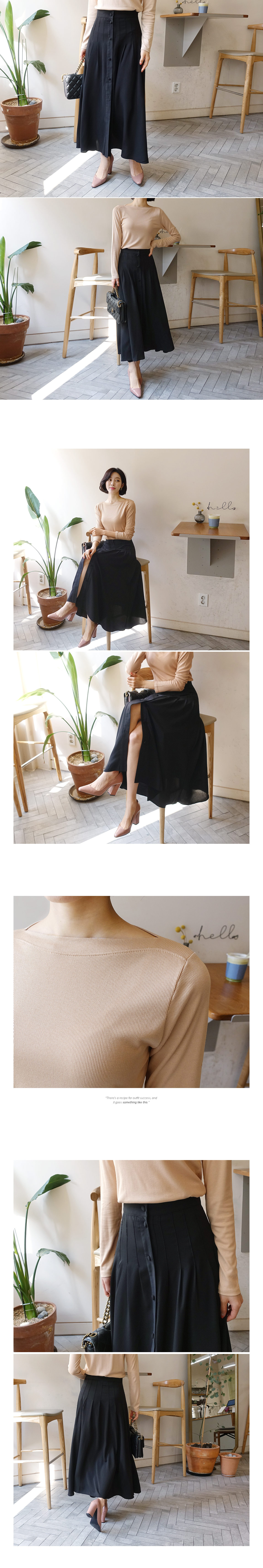 くるみボタンタックAラインスカート・全2色 | DHOLIC PLUS | 詳細画像2