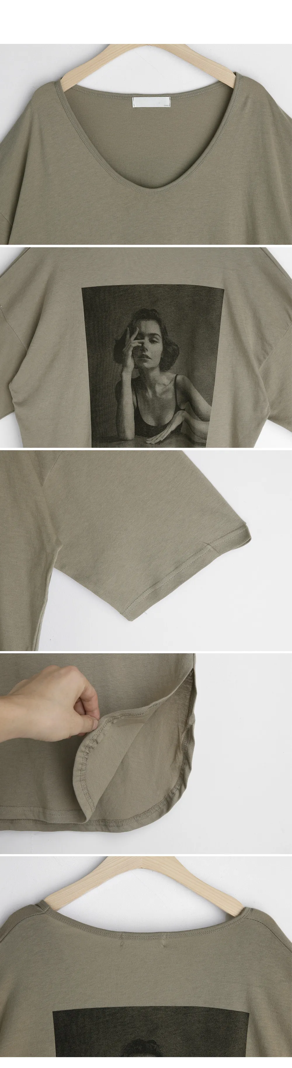 バックプリントUネックTシャツ・全4色 | DHOLIC PLUS | 詳細画像9