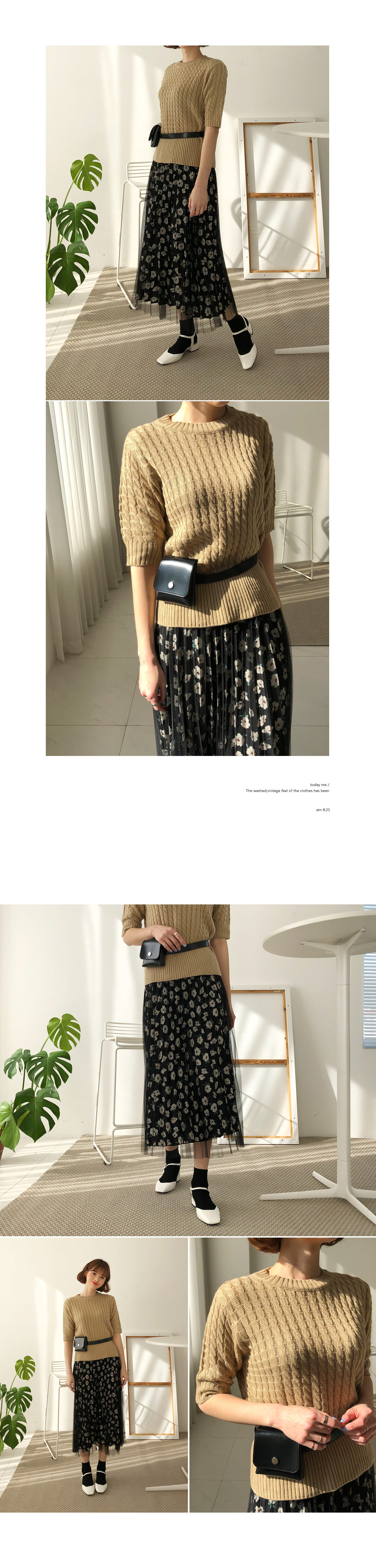 メッシュフローラルプリーツスカート・全2色 | DHOLIC | 詳細画像6