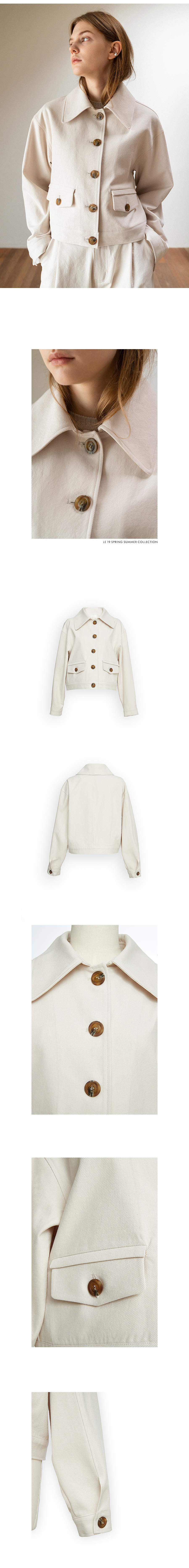 シングルカラーショートジャケット(クリーム) | 詳細画像3