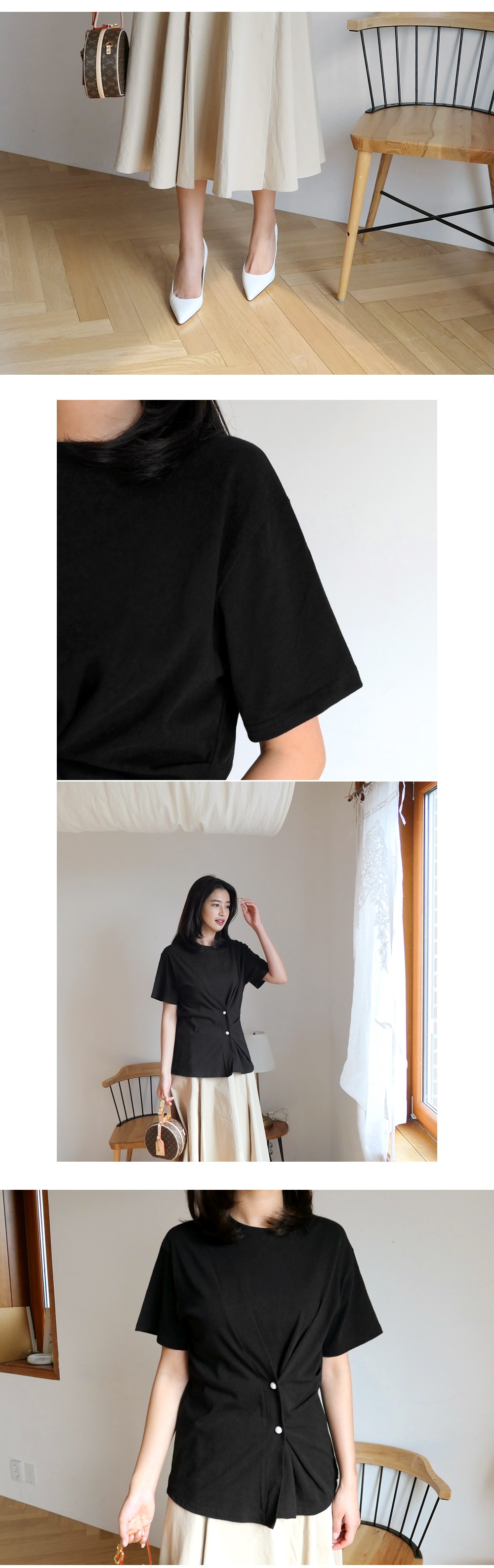 パールボタンタックTシャツ・全3色 | DHOLIC PLUS | 詳細画像5