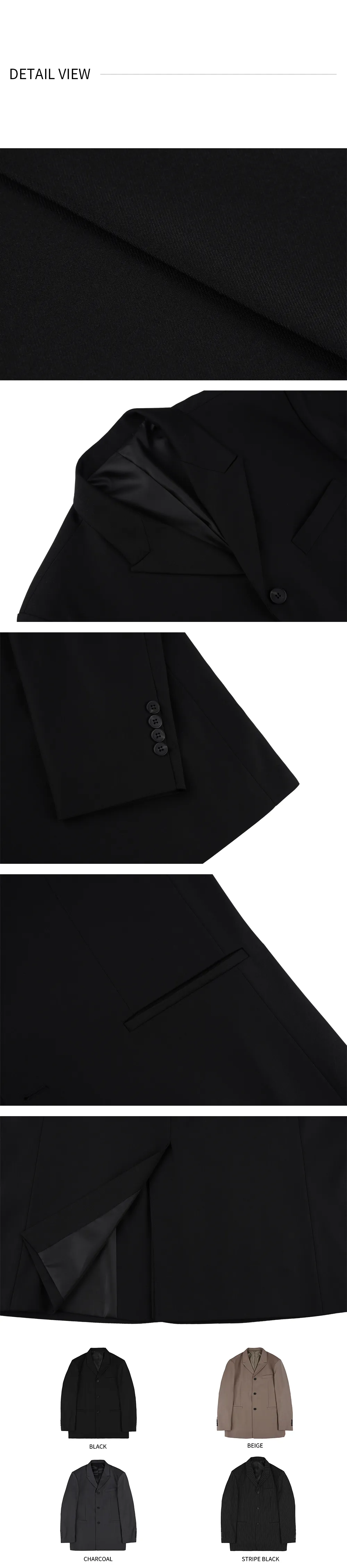 オーバーフィット3ボタンジャケット(ブラック) | 詳細画像9
