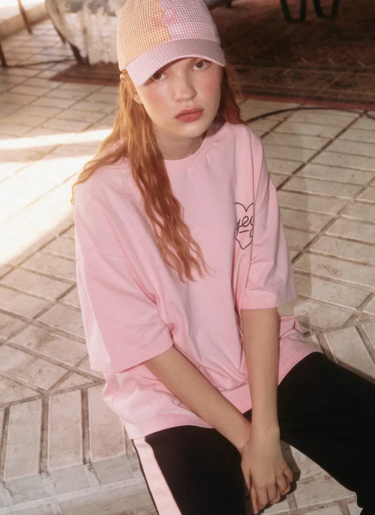 eyeyeハートロゴ半袖Tシャツ(ピンク) | 詳細画像1