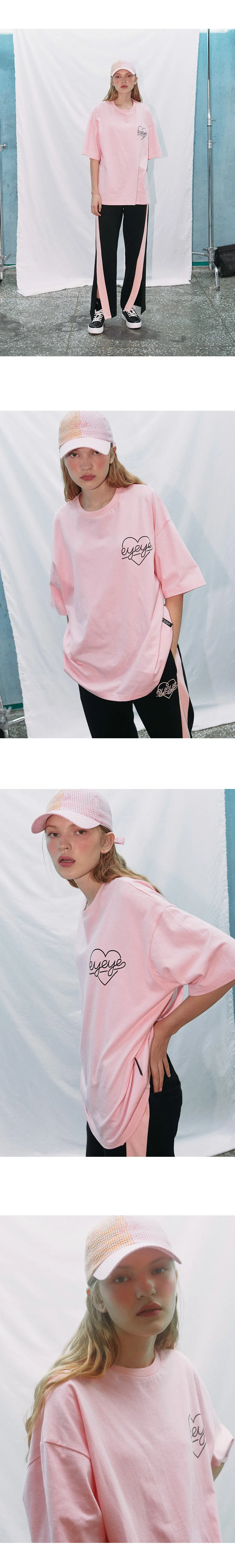eyeyeハートロゴ半袖Tシャツ(ピンク) | 詳細画像3