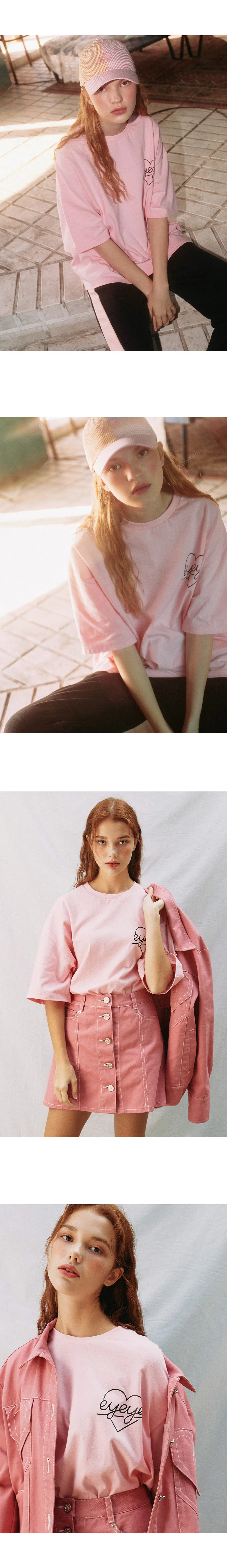 eyeyeハートロゴ半袖Tシャツ(ピンク) | 詳細画像4