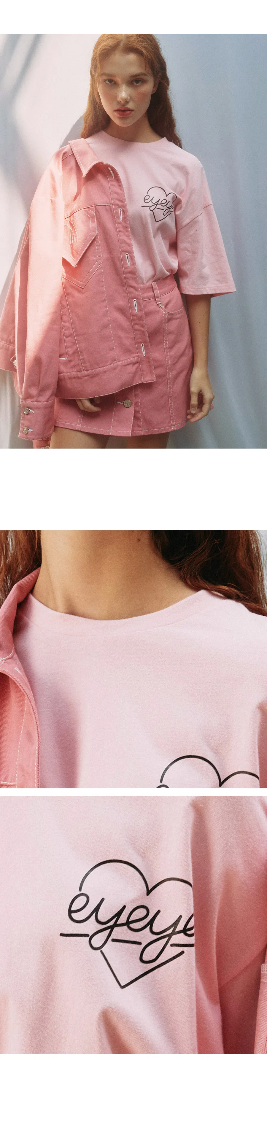 eyeyeハートロゴ半袖Tシャツ(ピンク) | 詳細画像5