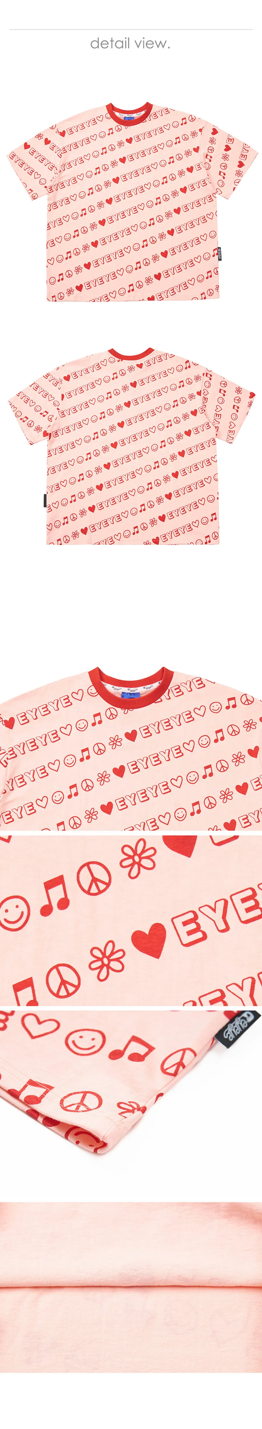 eyeyeパターンオーバーTシャツ(ピンク) | 詳細画像6