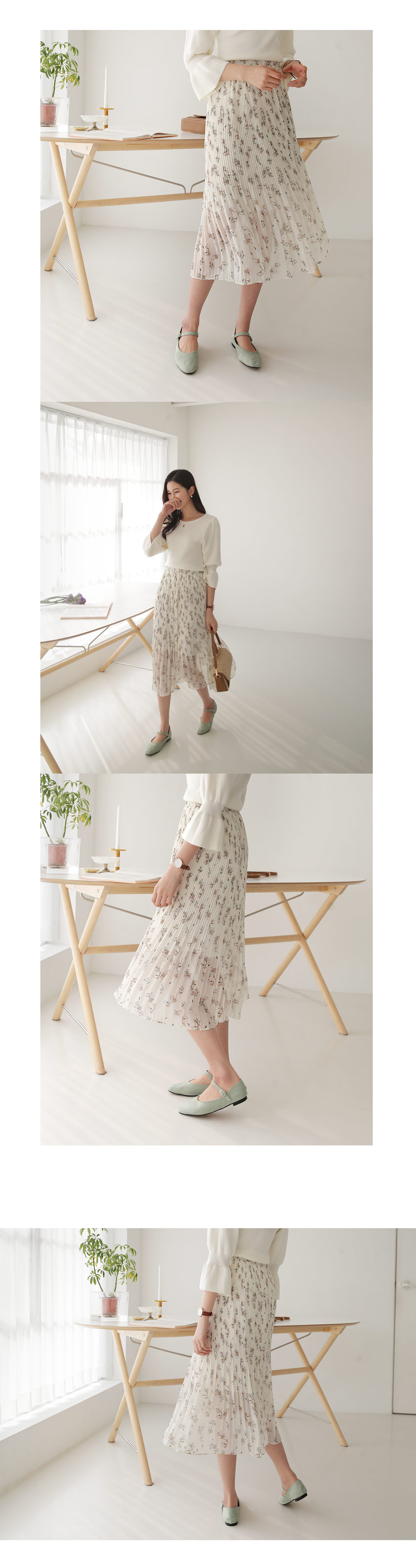 フローラルパターンプリーツスカート・全2色 | DHOLIC | 詳細画像2