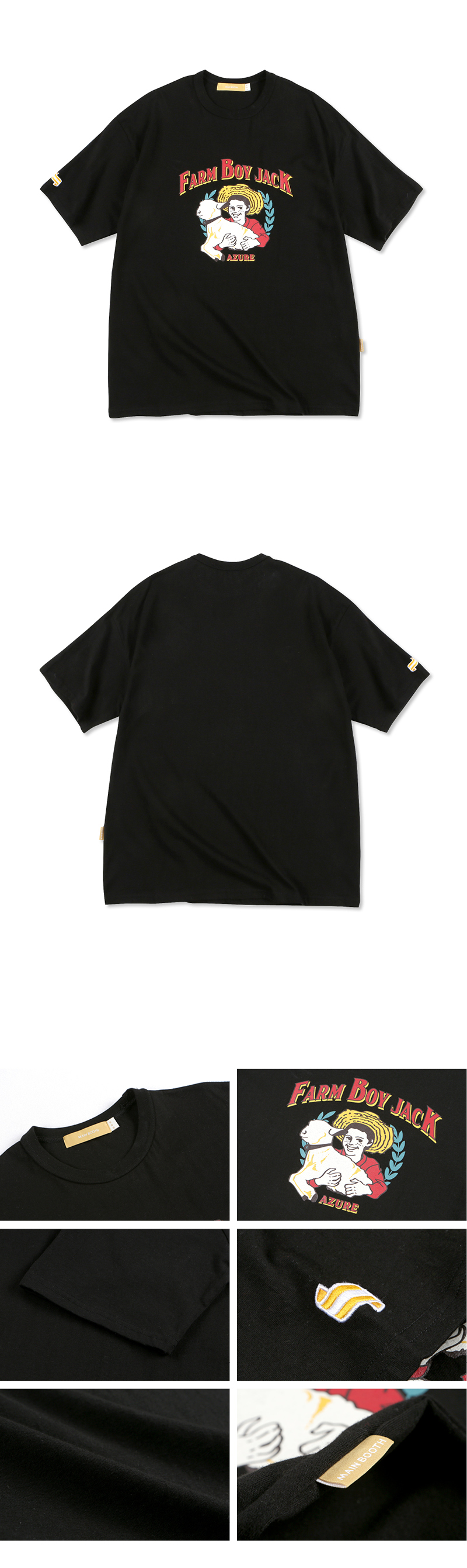 Farmboyプリント半袖Tシャツ(ブラック) | 詳細画像4