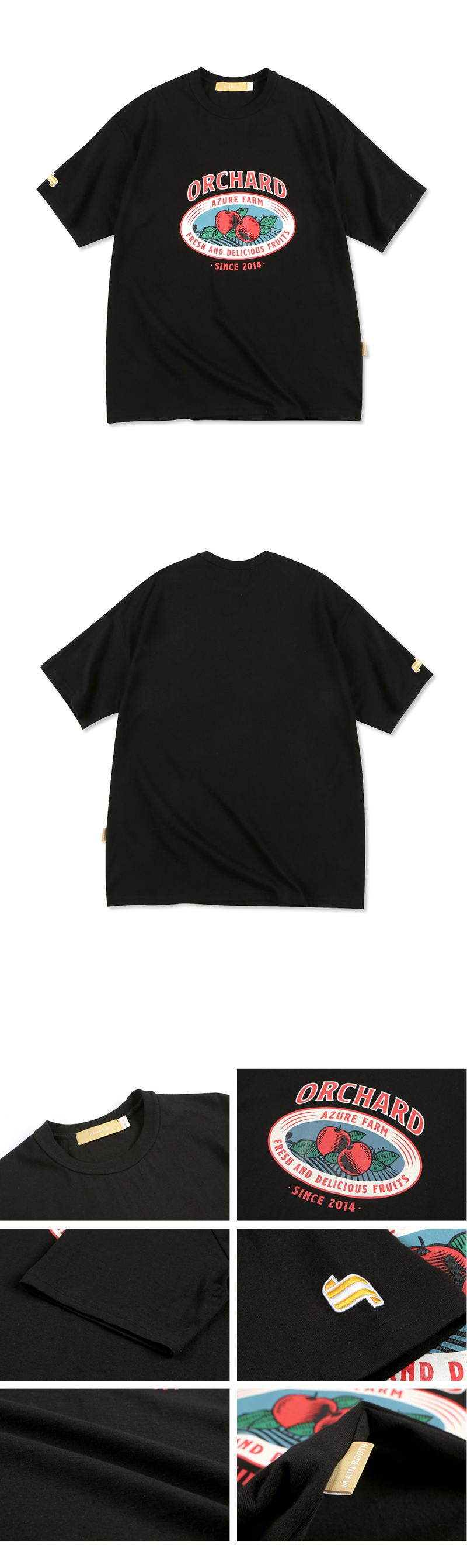 アップルプリント半袖Tシャツ(ブラック) | 詳細画像4