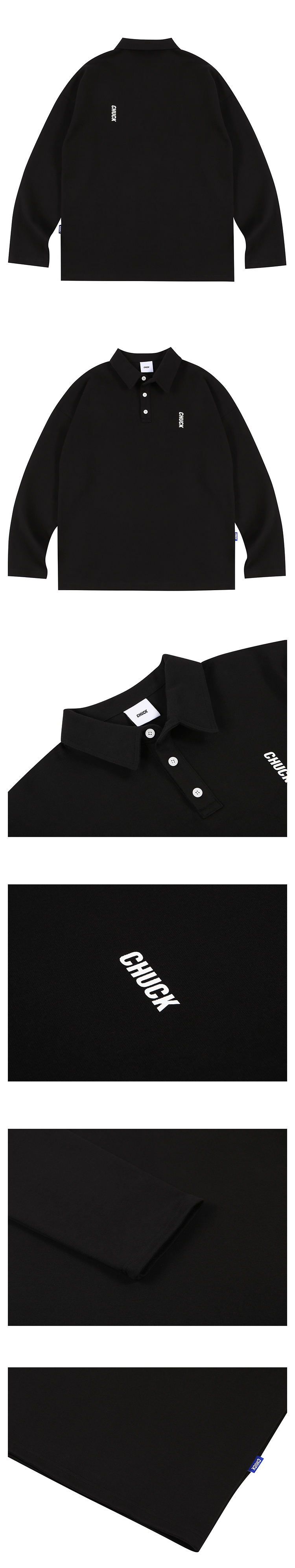 バーチカルロゴポロシャツ(ブラック) | 詳細画像7
