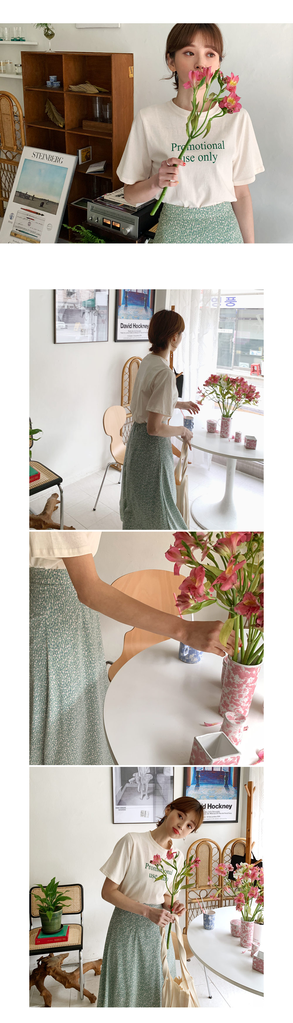 小花柄フレアロングスカート・全2色 | DHOLIC | 詳細画像4