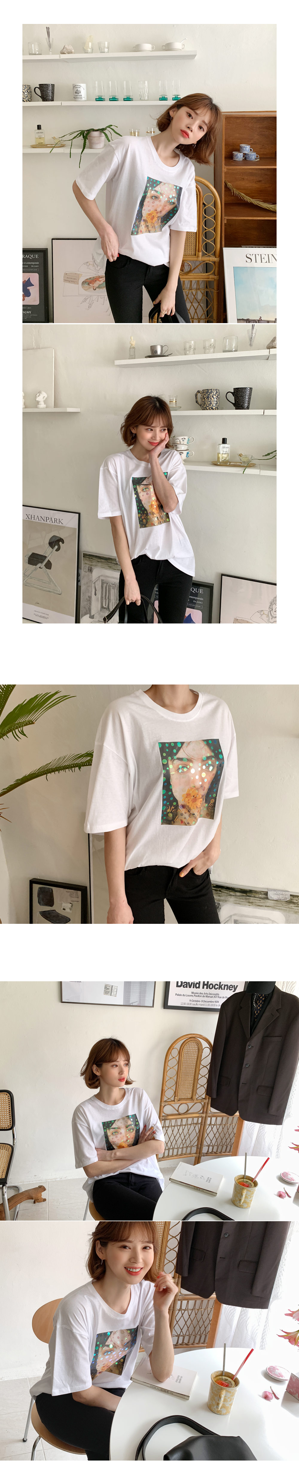 レタリングスクエアプリントTシャツ・全2色 | DHOLIC | 詳細画像3