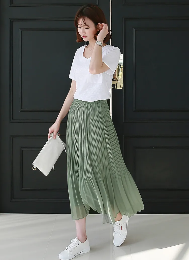 スプリングシフォンロングスカート | レディースファッション通販 - DHOLIC 