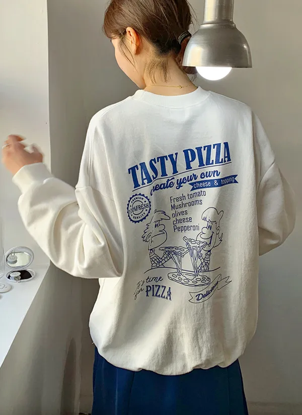 TASTY PIZZAロゴスウェット | mayblue | 詳細画像1