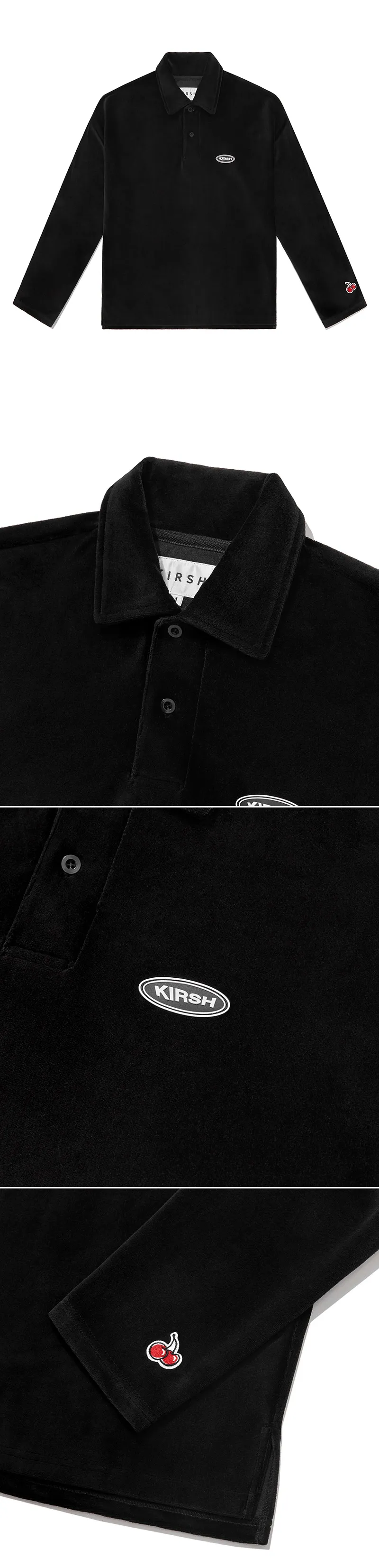 ベロアポロカラーロゴシャツ(ブラック) | 詳細画像5