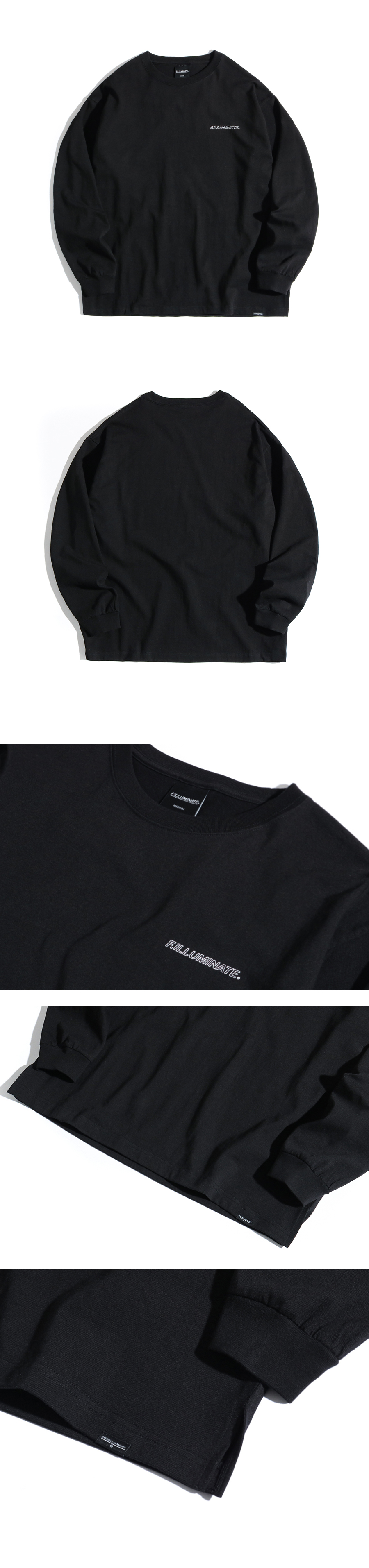 タイニーロゴポイントラウンドネックロングTシャツ(ブラック) | 詳細画像9
