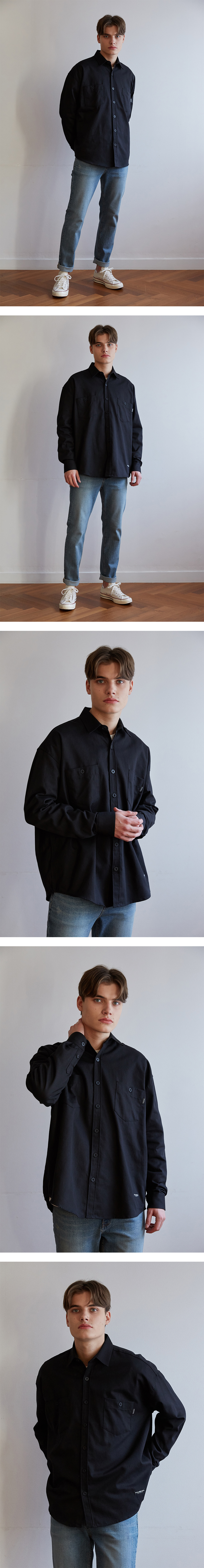オーバーフィット2ポケットシャツ(ブラック) | 詳細画像4