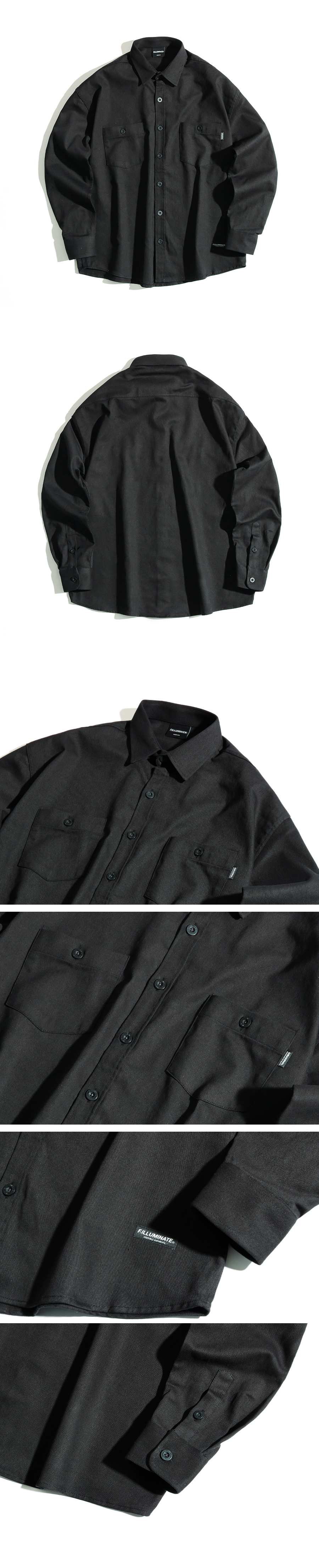 オーバーフィット2ポケットシャツ(ブラック) | 詳細画像8