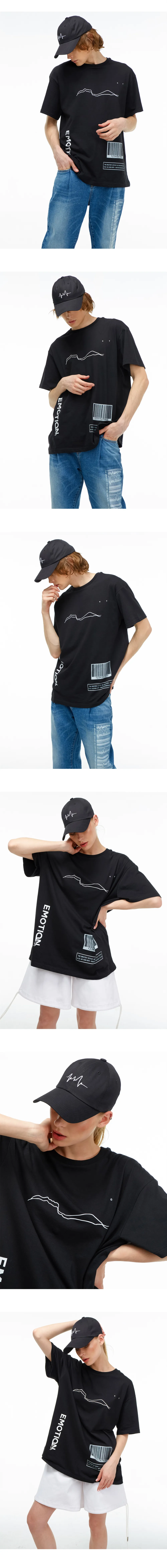 バーコードラインロゴTシャツ(ブラック) | 詳細画像3