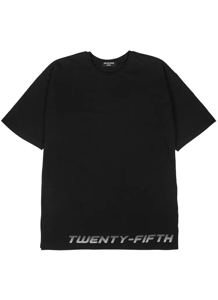 25thレタリング半袖Tシャツ(ブラックホワイト) | 詳細画像1