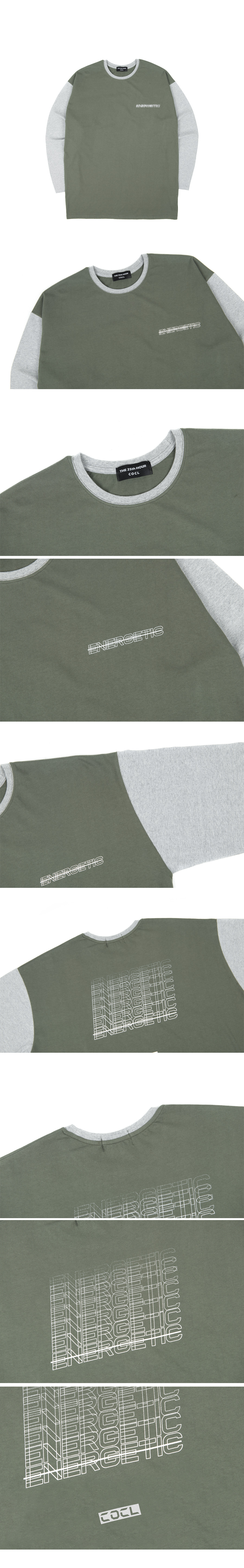 ENERGETIC配色スリーブTシャツ(カーキ) | 詳細画像5