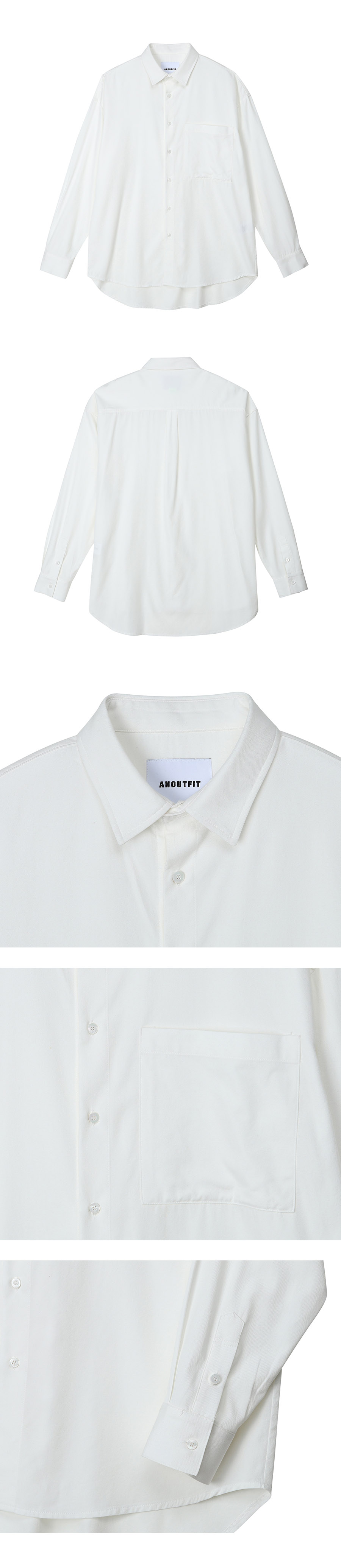 ユニセックスオーバーフィットシャツ(ホワイト) | 詳細画像5