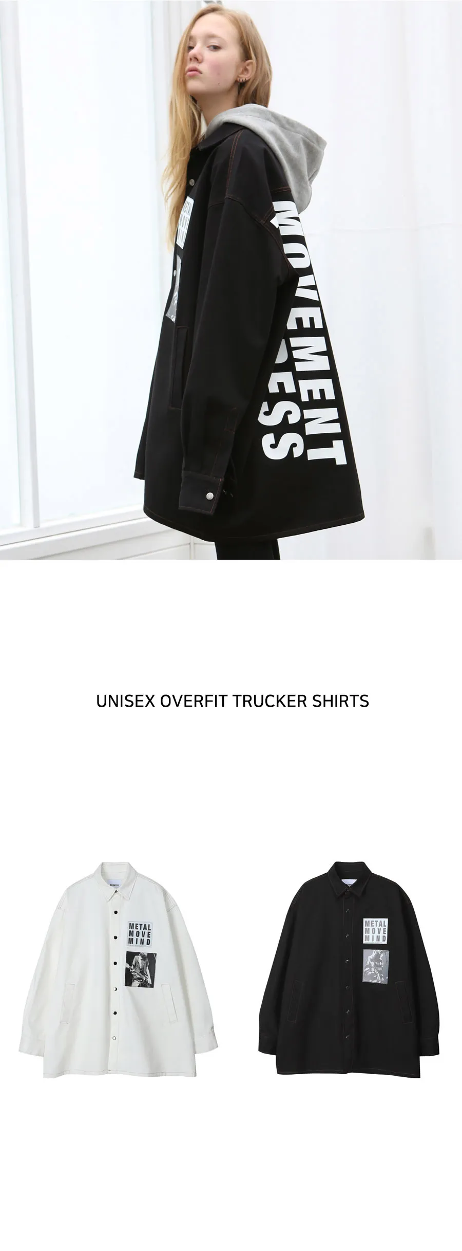 オーバーフィットトラッカーシャツ(ブラック) | 詳細画像3