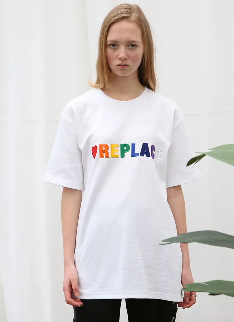 レインボーREPLACE Tシャツ(ホワイト) | 詳細画像1