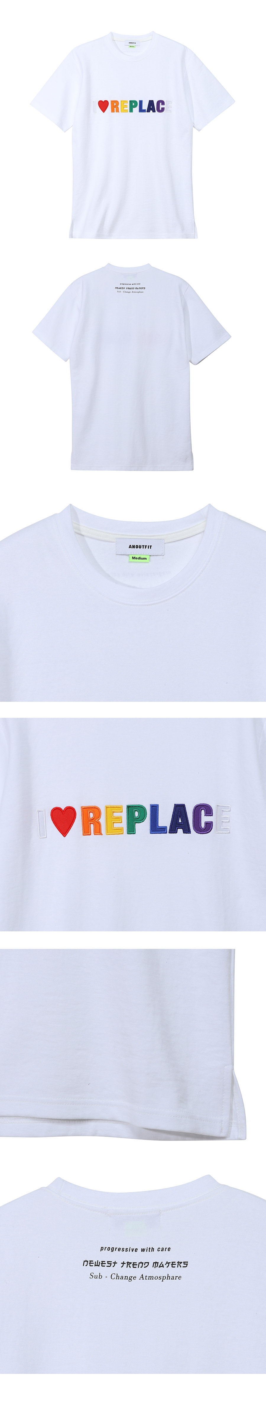 レインボーREPLACE Tシャツ(ホワイト) | 詳細画像5