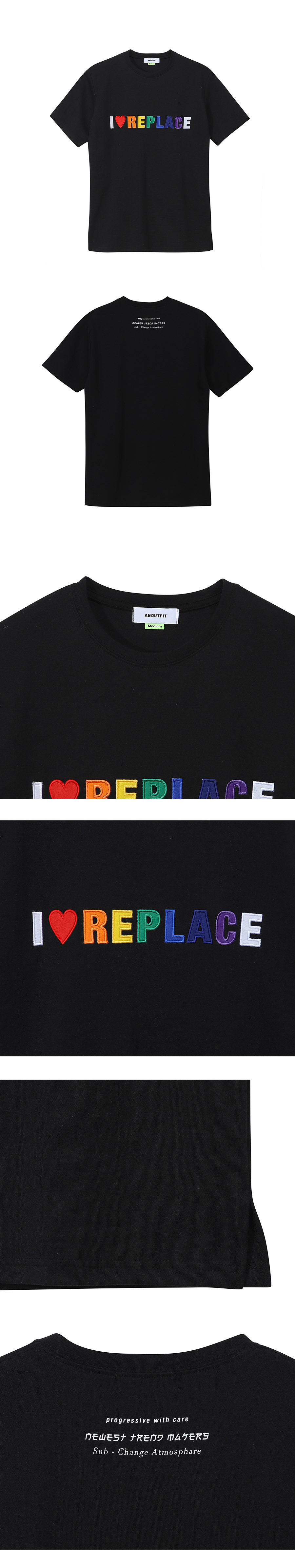 レインボーREPLACE Tシャツ(ブラック) | 詳細画像5